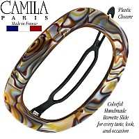 Camila Paris Cp3355 French Hair Barrette Clip For Women Handmade Onyx Slidein Metalfree Closure Strong Hold Grip Hair Clip