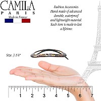 Camila Paris Cp3355 French Hair Barrette Clip For Women Handmade Onyx Slidein Metalfree Closure Strong Hold Grip Hair Clip