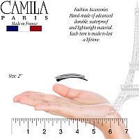 Camila Paris Cp3368 French Hair Barrette Clip For Women Handmade Gray White Side Slidein Metalfree Closure Strong Hold Grip