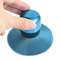 Vaincre Nail Art Dust Powder Remover Brush Nail Art Dust Cleaner Brush Soft Kabuki Cleaner Brush For Makeupblue