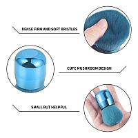 Vaincre Nail Art Dust Powder Remover Brush Nail Art Dust Cleaner Brush Soft Kabuki Cleaner Brush For Makeupblue