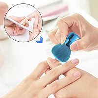 Vaincre Nail Art Dust Powder Remover Brush Nail Art Dust Cleaner Brush Soft Kabuki Cleaner Brush For Makeupblue