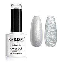 RARJSM Pearl Gel Nail Polish, Glitter Drawing Gel Polish Grey Shimmer Mermaid Nail Gel Soak Off UV Gel for Salon Home DIY Manicure Use