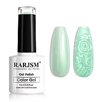 Rarjsm Pearl Gel Nail Polish Glitter Drawing Gel Polish Light Green Shimmer Mermaid Nail Gel Soak Off Uv Gel For Salon Home Diy