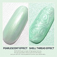 Rarjsm Pearl Gel Nail Polish Glitter Drawing Gel Polish Light Green Shimmer Mermaid Nail Gel Soak Off Uv Gel For Salon Home Diy