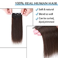 Sego 2 Pcs Short Hair Extensions Clip In Human Hair 8 Inch 24G Hairpiece Human Hair Toppers For Women With Thinning Hair Adding