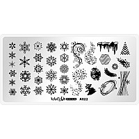 Whats Up Nails A022 Back To Flurality Stamping Plate For Christmas Nail Art Design