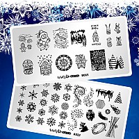 Whats Up Nails Christmas New Year Winter Nail Stamping Plates A022 B065 For Nail Art Design