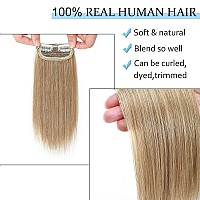 Sego 2 Pcs Clip In Short Hair Extensions Real Human Hair 12 Inch 34G Hairpiece Human Hair Toppers For Women With Thinning Hair A