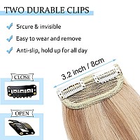 Sego 2 Pcs Clip In Short Hair Extensions Real Human Hair 12 Inch 34G Hairpiece Human Hair Toppers For Women With Thinning Hair A