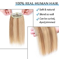 Sego 2 Pcs Clip In Short Hair Extensions Real Human Hair 12 Inch 34G Hairpiece Human Hair Toppers For Women With Thinning Hair A