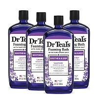 Dr Teal's Foaming Bath with Pure Epsom Salt, Soothe & Sleep with Lavender, 34 fl oz (Pack of 4) (Packaging May Vary)