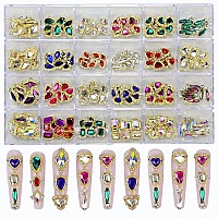 Nail Art Rhinestones Kit Round Beads Flatback Crystals Multi Shapes Glass Crystal Rhinestones For Nail Art Makeup Face Decor Cr