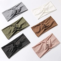 Artilady 6 Pack Wide Boho Headbands For Women Soft Yoga Elastic Hair Bands For Girls Workout Running Sport Headwrap Nonslip B