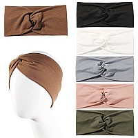 Artilady 6 Pack Wide Boho Headbands For Women Soft Yoga Elastic Hair Bands For Girls Workout Running Sport Headwrap Nonslip B