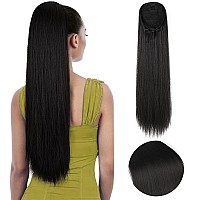 Seikea 28 Ponytail Extensions Drawstring Long Straight Fake Pony Tail Natural Soft Clip In Hair Extension Synthetic Heat Resist