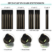 Doores Hair Extensions Clip In Human Hair 85G 5Pcs Light Dark Brown 22 Inch Real Hair Extensions Clip In Remy Hair Extensions N