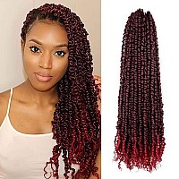 30 Inch Pre-twisted Passion Twist Crochet Hair 8 Packs Pre-looped Long Passion Twist Braiding Hair (T118/Ombre Burgundy)