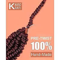 30 Inch Pre-twisted Passion Twist Crochet Hair 8 Packs Pre-looped Long Passion Twist Braiding Hair (T118/Ombre Burgundy)