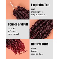 30 Inch Pre-twisted Passion Twist Crochet Hair 8 Packs Pre-looped Long Passion Twist Braiding Hair (T118/Ombre Burgundy)