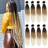 Leeven Pre Stretched Braiding Hair 30 Inch 8 Packs Professional Soft Yaki Braiding Hair For Butterfly Braids Hot Water Setting S