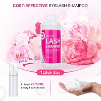 Actrol Eyelash Extension Cleanser Rose 1L Natural Lash Extension Shampoo Professional Eyelid Foaming Cleanser Paraben Sulfate