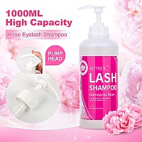 Actrol Eyelash Extension Cleanser Rose 1L Natural Lash Extension Shampoo Professional Eyelid Foaming Cleanser Paraben Sulfate