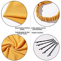 6 Pack Hair Scarf Headband For Women Elastic Hair Kerchief Large Boho Triangle Bandana Head Scarf With Clips Non Slip Solid Co