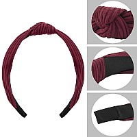 Siquk 15 Pieces Top Knot Headband For Women Girls Knotted Headbands Cross Knot Wide Cloth Headband 15 Colors