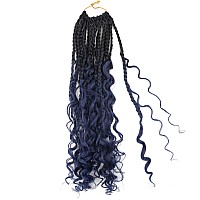 Lmzim 14 Inch Goddess Box Braids Crochet Hair Bohomian Crochet Box Braids Curly Ends 8 Pack 3X Crochet Braids Synthetic Braiding