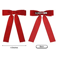 10Pcs Velvet Bows Girls Hair Clip Ribbon Accessories For Baby Toddlers Teens Kids