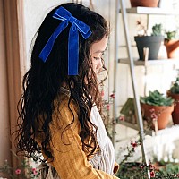 10Pcs Velvet Bows Girls Hair Clip Ribbon Accessories For Baby Toddlers Teens Kids