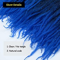 Kgbfass Ombre Blue Marley Twist Braiding Hair Afro Marley Braids Synthetic 18Inch Long Kinky Curly For Box Braiding Hair Faux Go