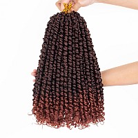 Leeven 8 Packs Passion Twist Hair 12 Inch Ginger Pretwisted Water Wave Crochet Passion Twists Omber Copper Red Pre Looped Bohem