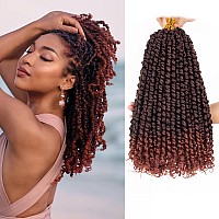 Leeven 8 Packs Passion Twist Hair 12 Inch Ginger Pretwisted Water Wave Crochet Passion Twists Omber Copper Red Pre Looped Bohem