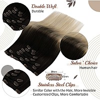 Full Shine Blonde Clip In Hair Extensions Dark Brown Ombre Real Human Hair Clip In Extensions Blonde Hair Clip Ins Invisible Cli