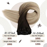 Full Shine Blonde Clip In Hair Extensions Dark Brown Ombre Real Human Hair Clip In Extensions Blonde Hair Clip Ins Invisible Cli