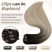 Full Shine Blonde Clip In Hair Extensions Dark Brown Ombre Real Human Hair Clip In Extensions Blonde Hair Clip Ins Invisible Cli