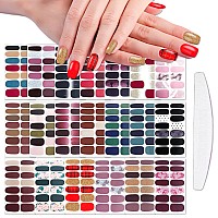 Wokoto 20 Sheets Solid Gradient Full Nail Wraps For Women Nails Self Adhesive Nail Polish Stickers Classic Solid Nail Strips P