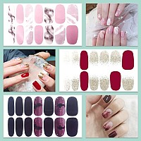 Wokoto 20 Sheets Solid Gradient Full Nail Wraps For Women Nails Self Adhesive Nail Polish Stickers Classic Solid Nail Strips P