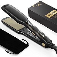 Wavytalk Hair Straightener, Wet To Straight Flat Iron, Titanium Flat Iron 1.7 Inch Wide Flat Iron For Hair, Professional Straightener With Dual Voltage 50% More Protection, Black