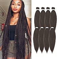 ShowCoco 8 Packs Pre-stretched Braiding Hair 32 Inch Yaki Texture Hair Extensions Hot Water Setting Professional Synthetic Fiber Crochet Braids (32inch,#4)