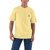 carhartt mens Loose Fit Heavyweight Short-sleeve Pocket T-shirt K87 Workwear Short Sleeve T Shirt Regular and Big Tall Sizes , Pale Sun, 5X-Large US