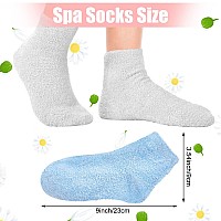 Janmercy 3 Pairs Aloe Socks Moisturizing Spa Socks Infused Socks Gel Sleeping Fuzzy Socks Dry Feet Socks Non Slip Lotion Socks F