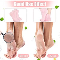 Janmercy 3 Pairs Aloe Socks Moisturizing Spa Socks Infused Socks Gel Sleeping Fuzzy Socks Dry Feet Socks Non Slip Lotion Socks F