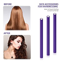 60 Flexible Curling Rods Set For Women Girls No Heat Hair Rollers For Long And Short Hair Purple 03 X 7 Inch