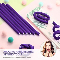 60 Flexible Curling Rods Set For Women Girls No Heat Hair Rollers For Long And Short Hair Purple 03 X 7 Inch