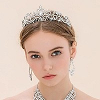 Tiara For Women Princess Crown With Combs Silver Crystal Crowns Girls Tiaras Bridal Wedding Prom Cosplay Birthday Costumes Hallo