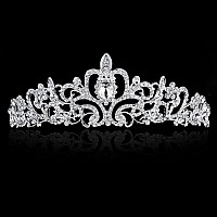 Tiara For Women Princess Crown With Combs Silver Crystal Crowns Girls Tiaras Bridal Wedding Prom Cosplay Birthday Costumes Hallo