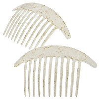 Camila Paris Cp2940 French Hair Side Combs White Pearl Interlocking Combs French Twist Hair Combs Strong Hold Hair Clips For W